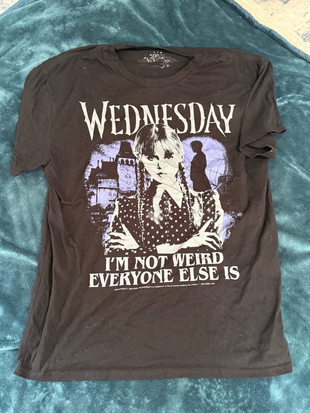 Black Wednesday Graphic Tee - I'm Not Weird Everyone Else Is (L)